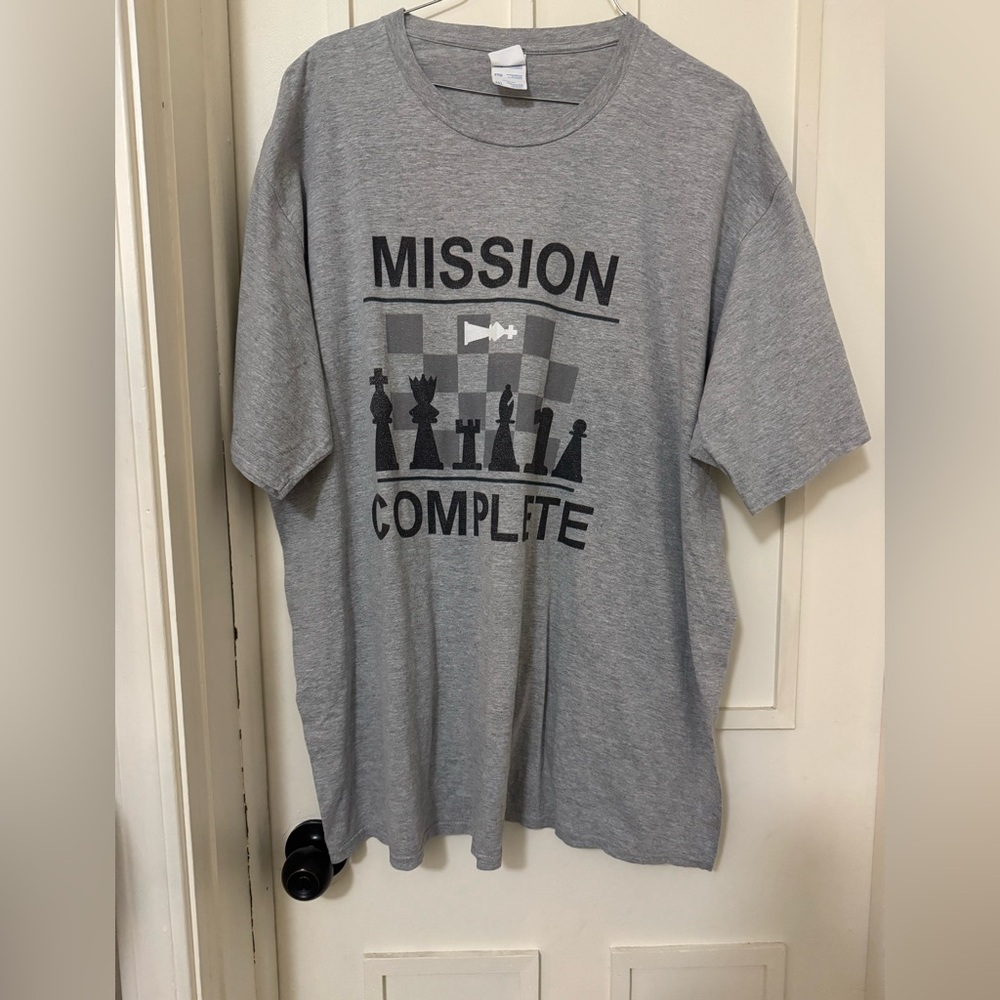 Mission Complete Chess Graphic Tee | Gray | Size 2XL